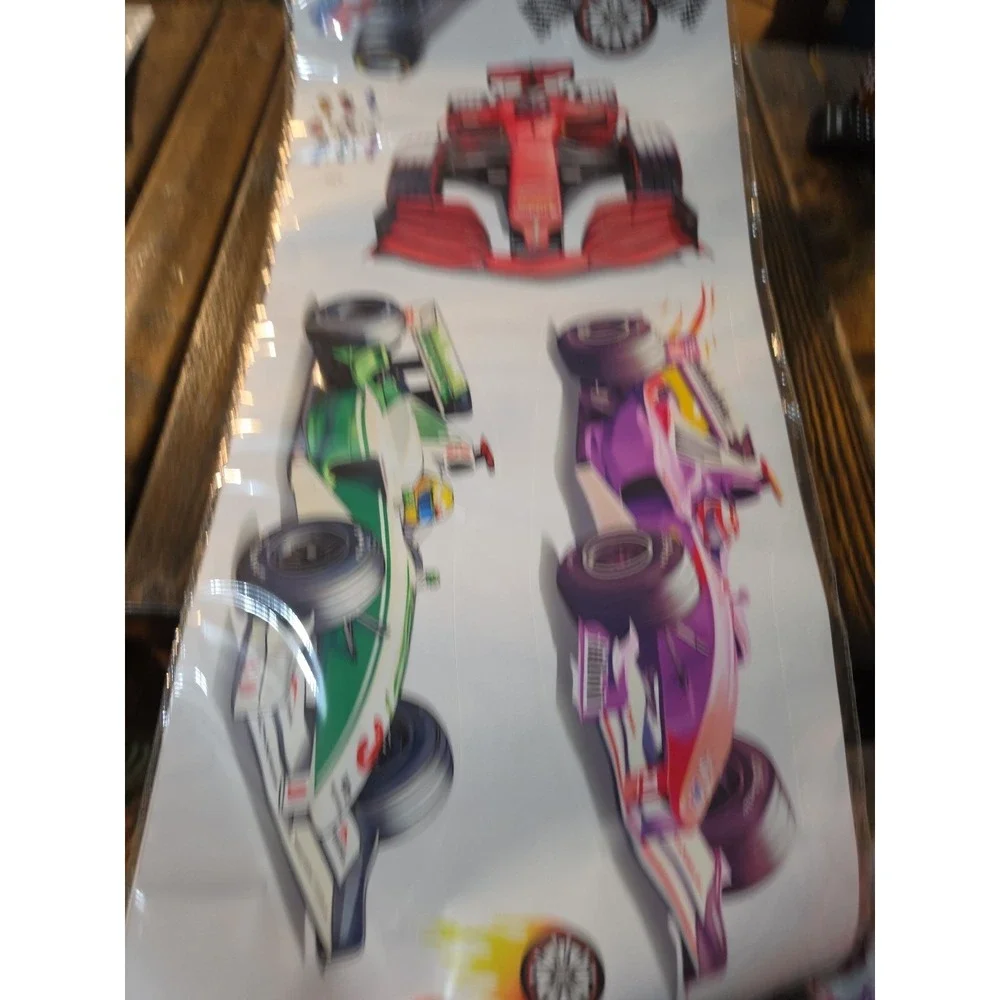 Race‎ Cars  Wall Sticker Sheet Self Adhesive PVC Wall Decor